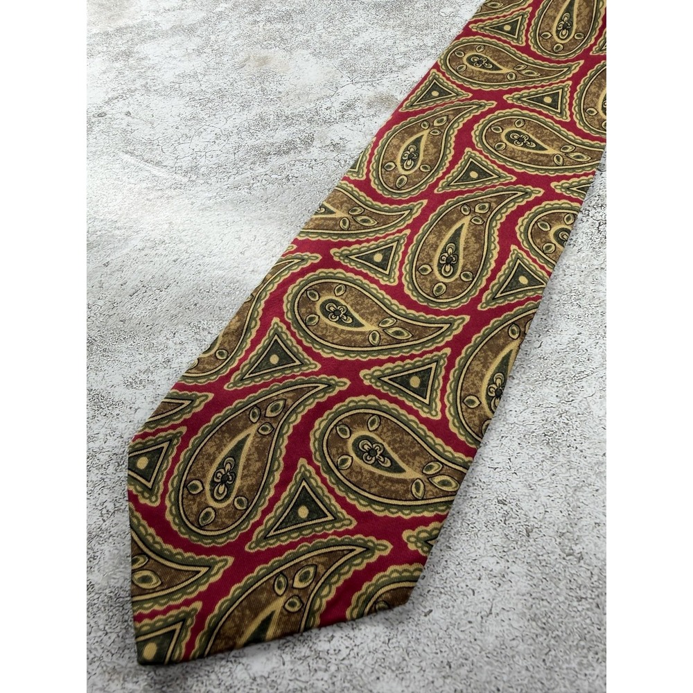 Talbott Studio Tie Mens One Size Red 100% Silk Paisley Pointed Classic